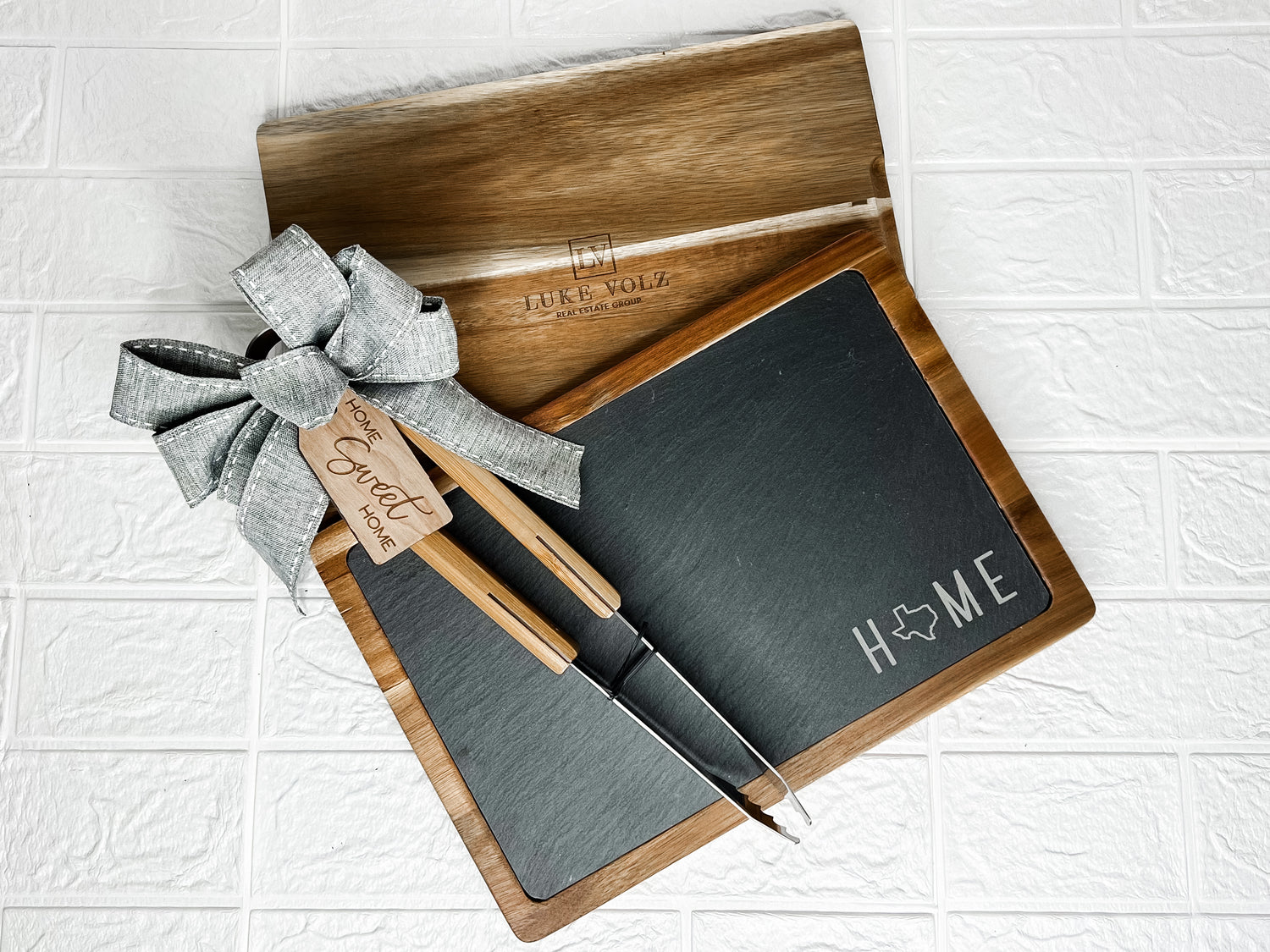 Personalized Cheese Board Acaia Wood & Slate