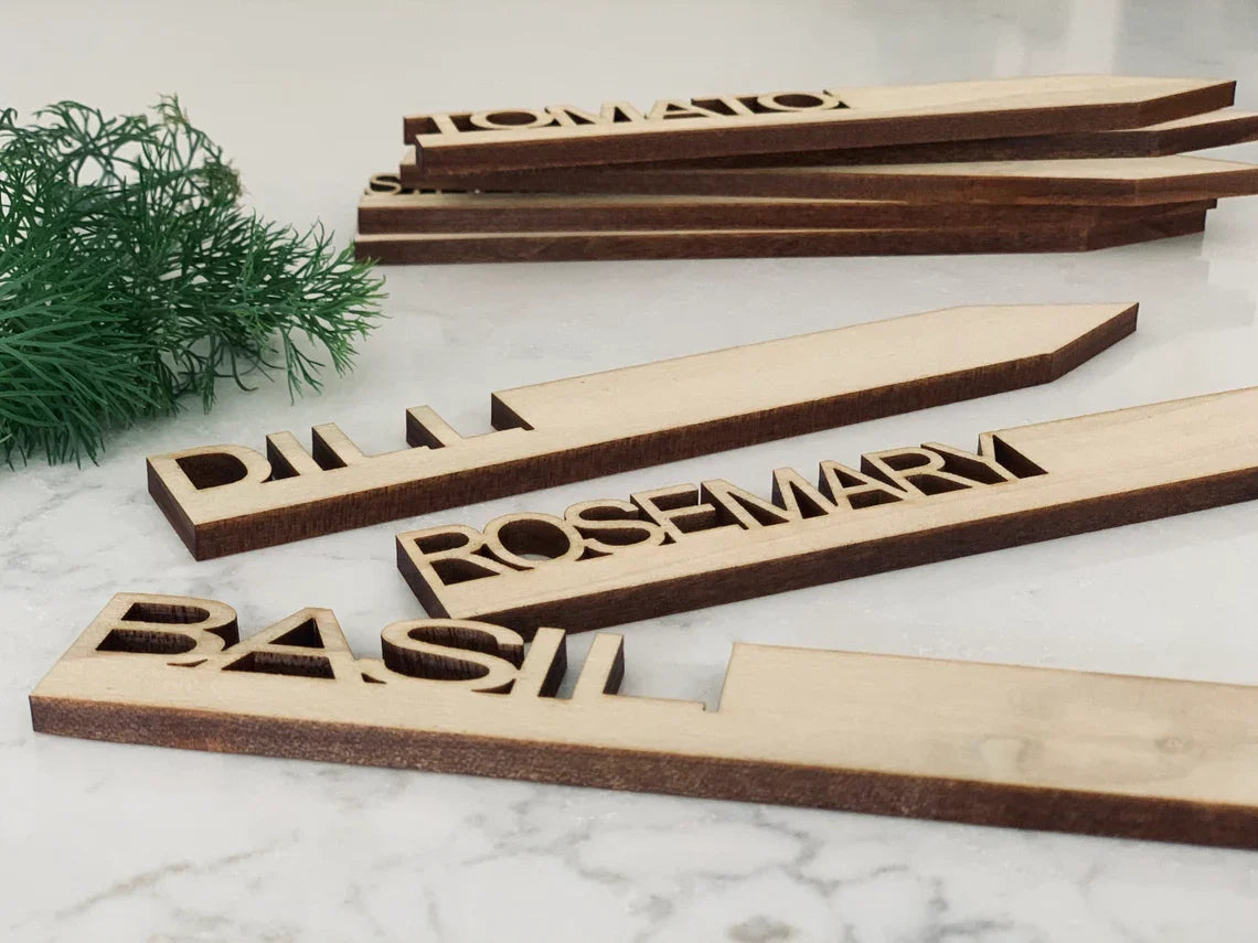 SOLID WOOD Herb Markers - Vegetable Markers - Garden Markers - Plant Labels - Plant Tags - Garden Labels - LLD Gifts by Lauren Lash