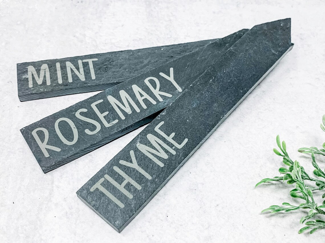 ENGRAVED Slate Herb Markers - Vegetable Markers - Garden Markers - Plant Labels - Plant Tags - Garden Labels - Plant Names - LLD Gifts by Lauren Lash