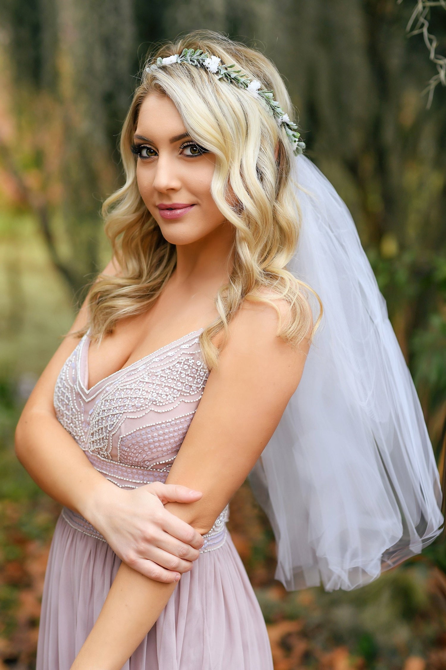 Rustic Flower Crown Wedding Halo Boho Tiara Gift for Her Fairycore Birthday Gift Bridesmaid Floral Headpiece Hair Accessories