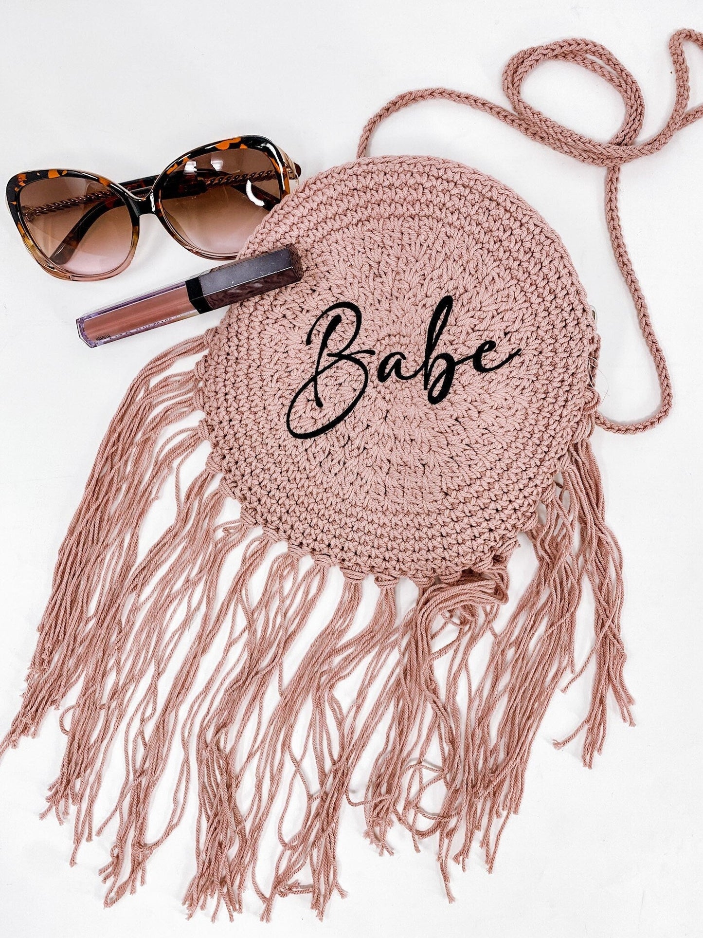 Macrame Crossbody Purse Fringe Boho Bag