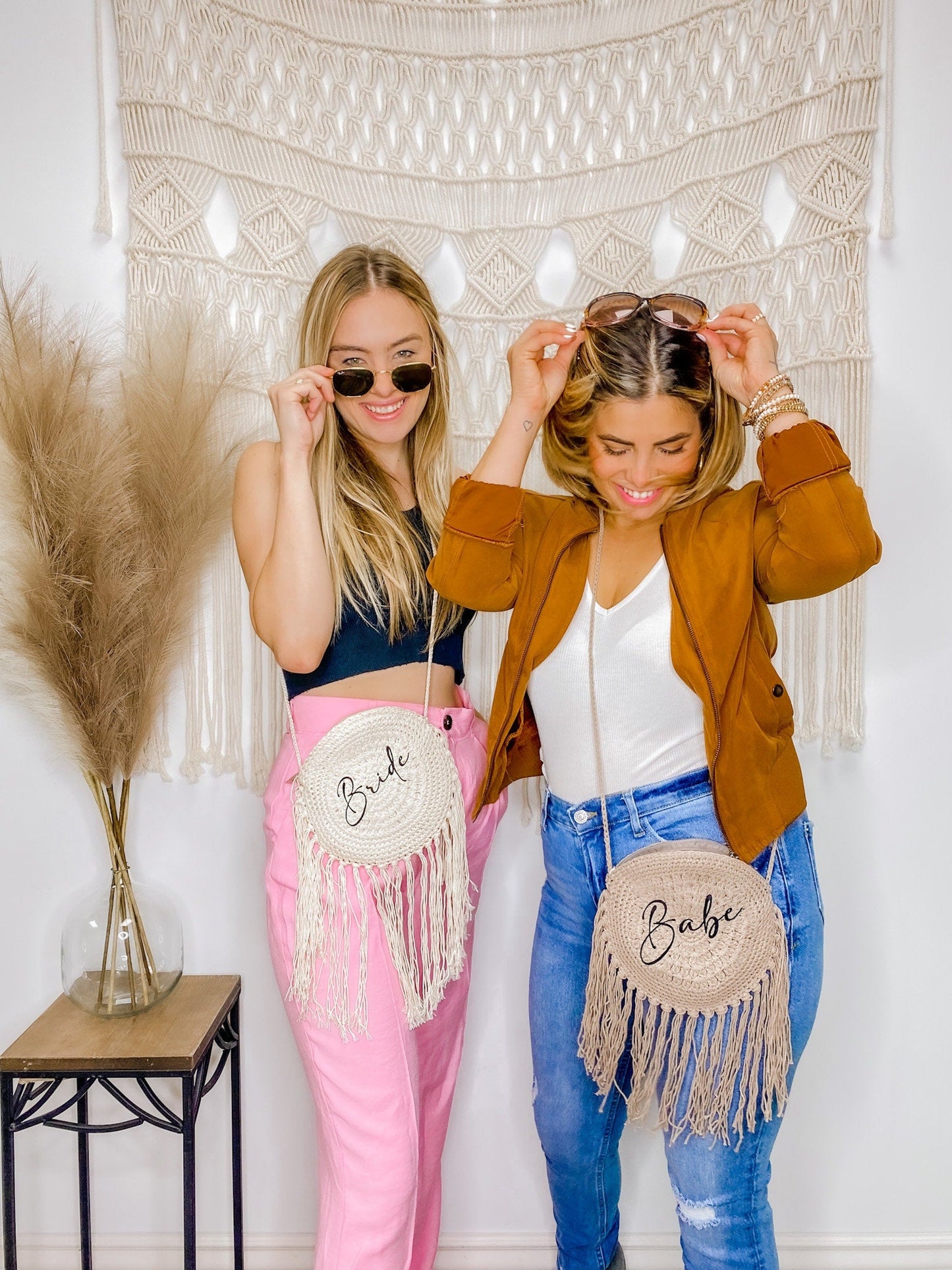 Macrame Crossbody Purse Fringe Boho Bag