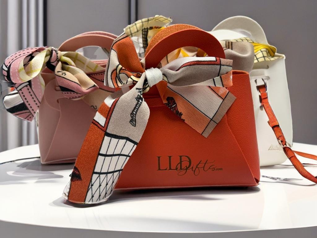 Wedding Favor Bag for Bride Thank You Present for Bridesmaid Wedding Keepsake Silk Scarf Gift Bundle for Guest Party Favor with Logo Custom