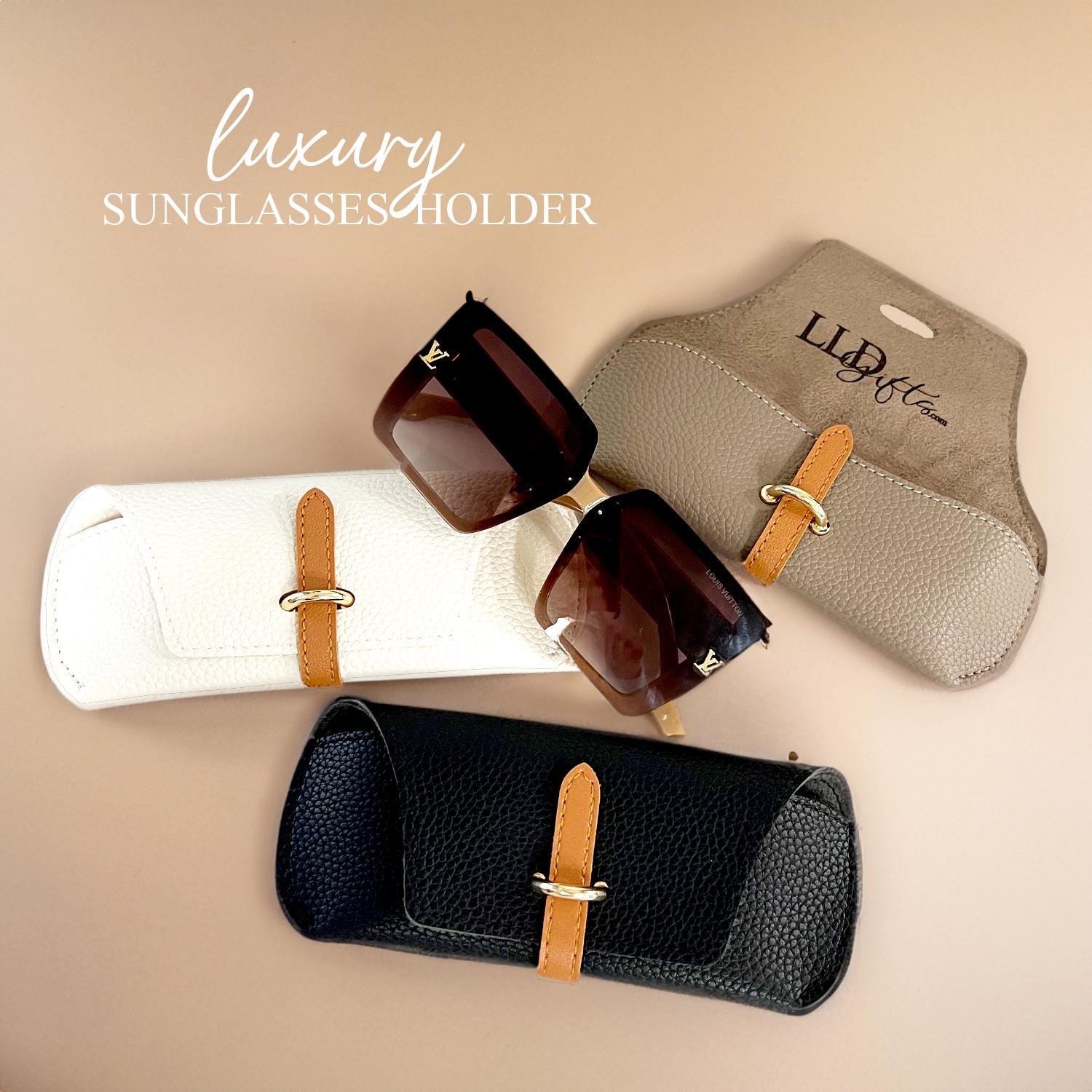 Wedding Sunglasses Case Luxury Favor Bag Custom Leather Holder Corporate Gift Event Giveaway Branded Accessory Elegant Keepsake