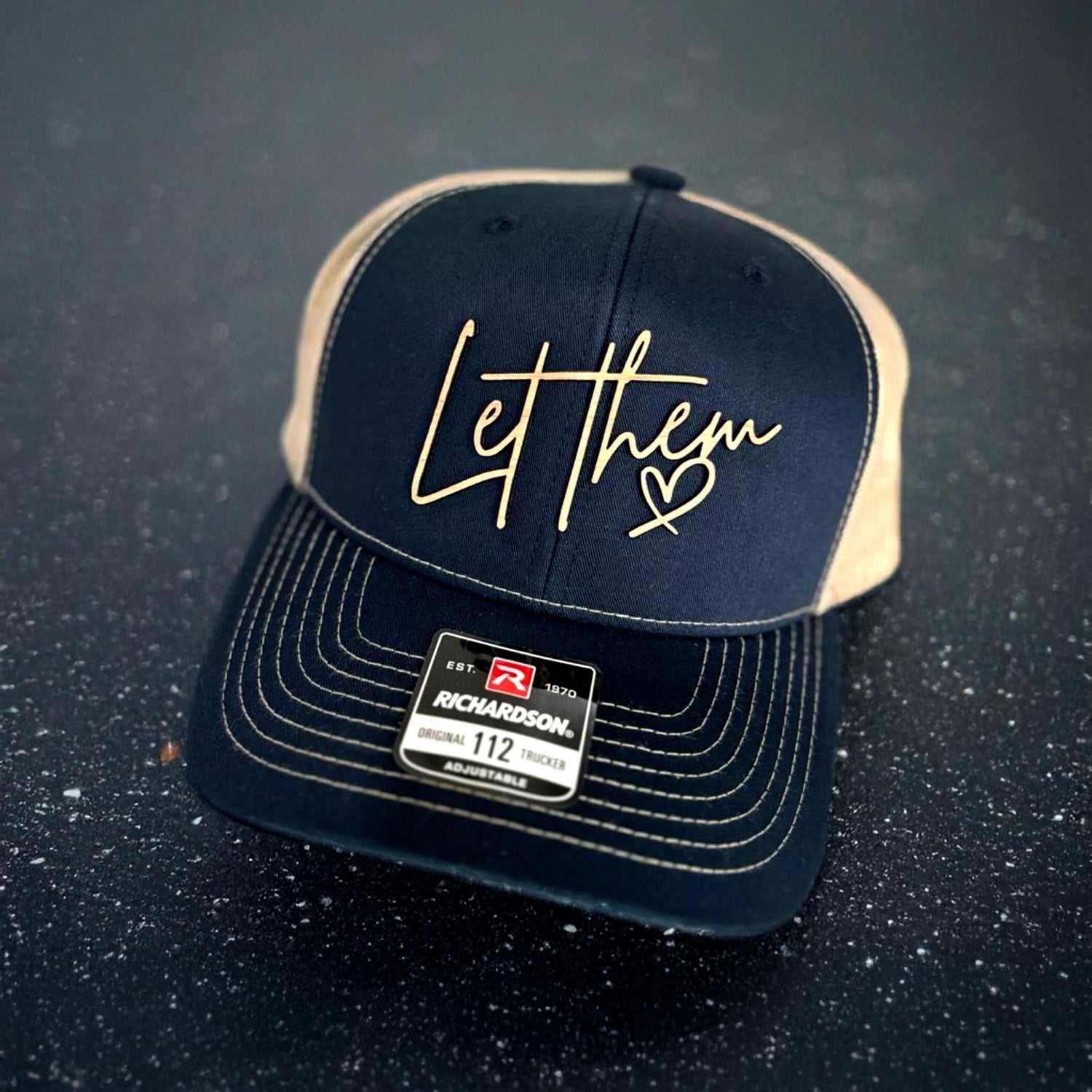 Personalized Gift, Custom Hat for Mom or Dad, Trucker Hat with Metallic or Wood Patch, Baby Shower, Birthday, New Mom or Dad Gift