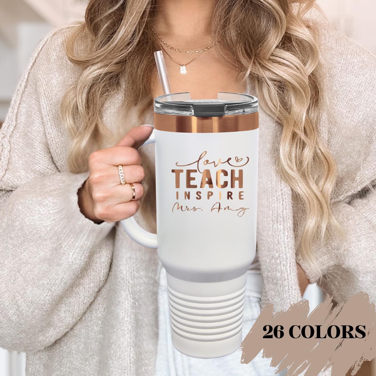 Personalized Teacher Tumbler Stainless Steel Drinkware Custom School Present Appreciation Gift Engraved Bottle Teaching Gift Classroom Cup