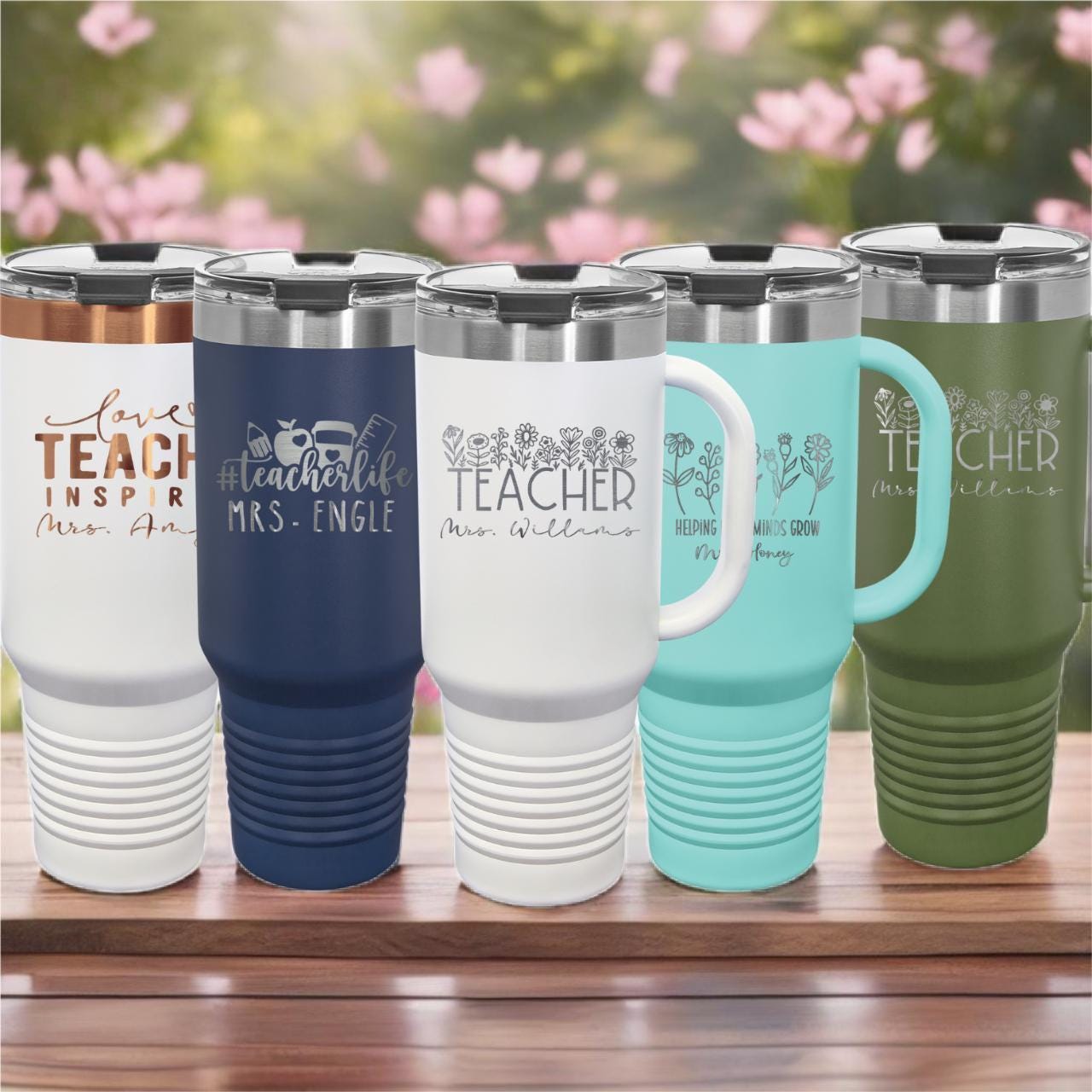 Personalized Teacher Tumbler Stainless Steel Drinkware Custom School Present Large Capacity Design Premium Quality Construction Teacher Appreciation Gift Classroom Essential Beautiful Engraved Details Professional Educator Present Perfect