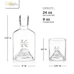 Handmade Crystal Set Premium Whiskey Decanter Mountain Design Collection Custom Engraving Details Perfect Wedding Gift Bar Accessories Essential Luxury Display Piece Crystal Tumblers Unique Barware Collection Premium Quality Handcrafted
