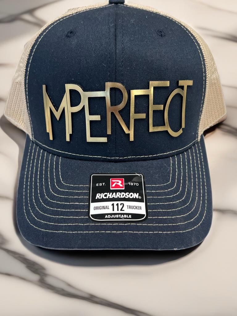a cap with the word merfect written on it