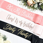 satin birthday sash rose gold satin birthday sash birthday banner 21st birthday sash 30th birthday