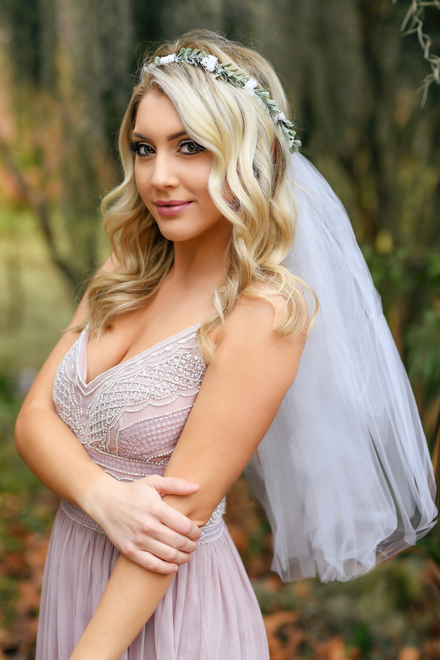 Rustic Flower Crown: Boho Wedding Headpiece, Fairycore Floral Halo