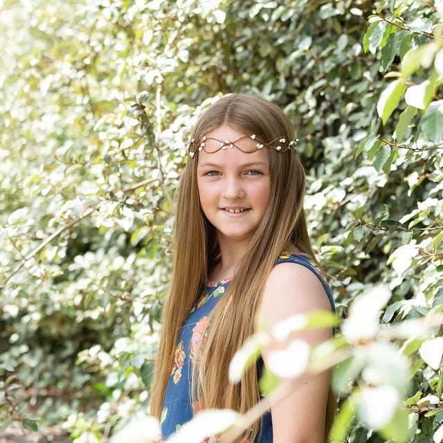 Floral Crown: Boho Wedding Headpiece, Rustic Flower Girl Tiara
