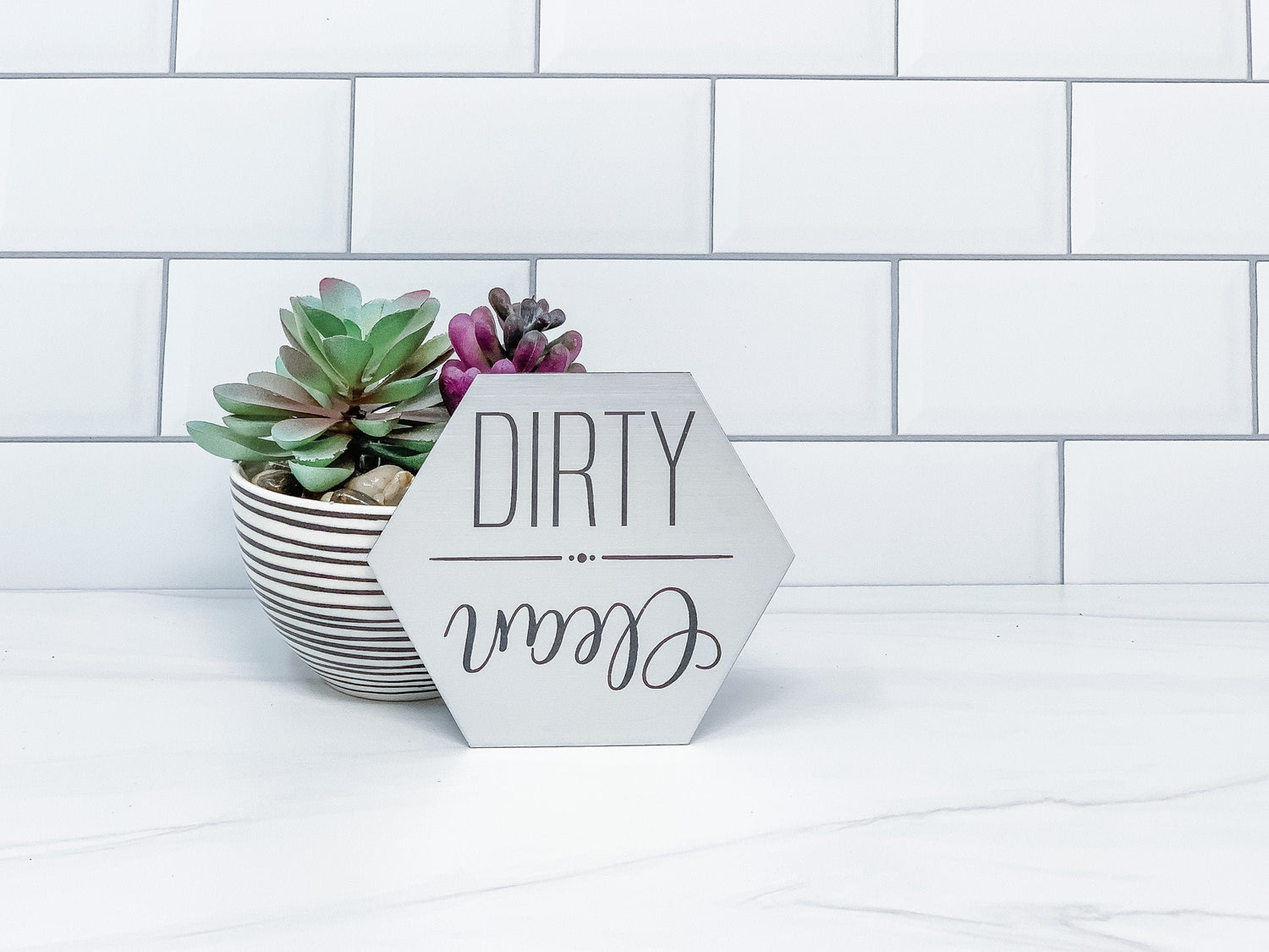 Engraved Clean Dirty Dishwasher Magnet  Reversible Kitchen Helper