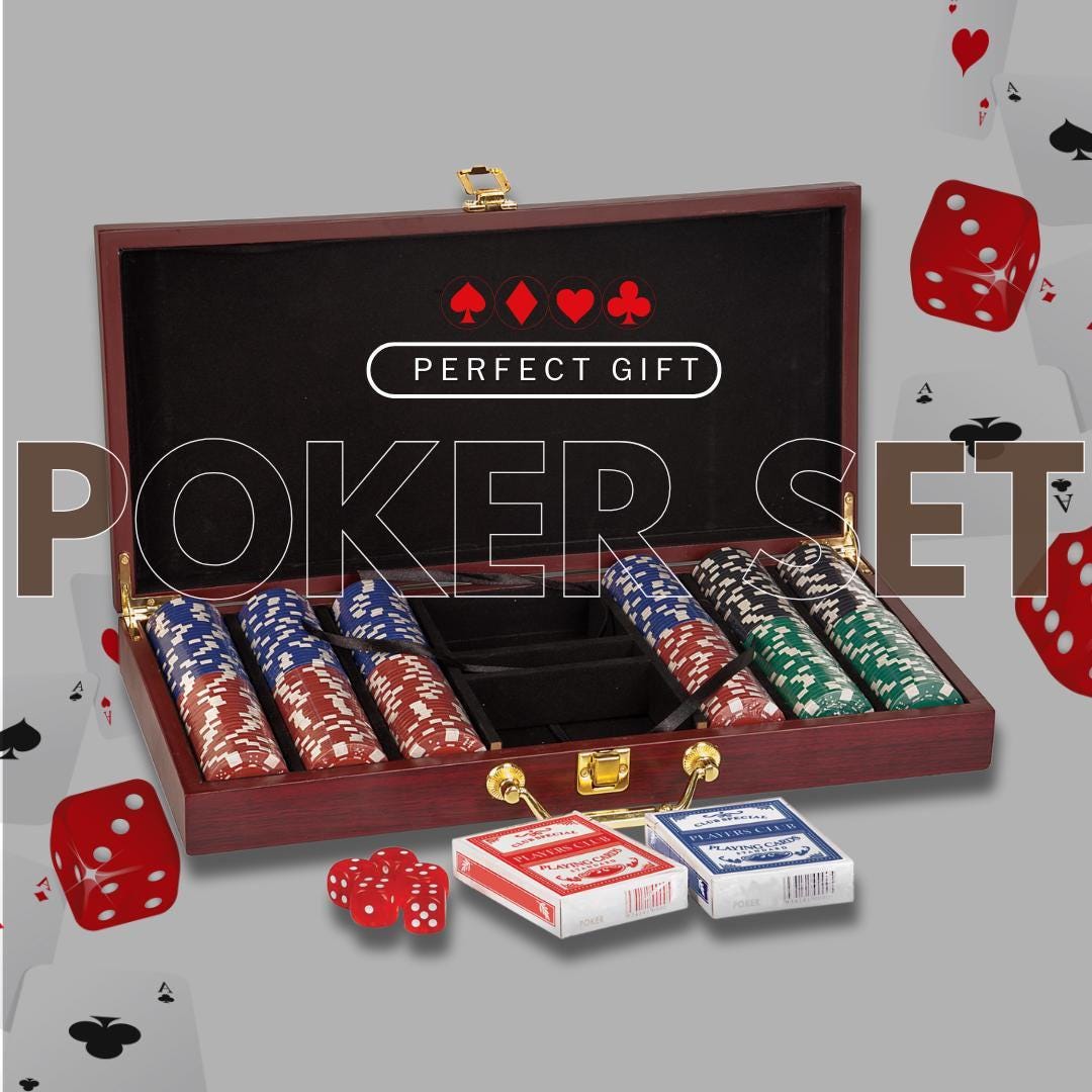 Custom Poker Set Corporate Event Gift Premium Playing Cards Chip Collection Leather Case Bundle Professional Game Set Custom Logo Design Executive Gift Option Deluxe Wood Case Business Present Perfect Group Gaming Entertainment Complete