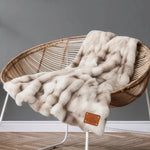 Personalized Fur Blanket with Engraved Patch, Cotton or Leather Anniversary Keepsake Gift for Couples - LLD Gifts