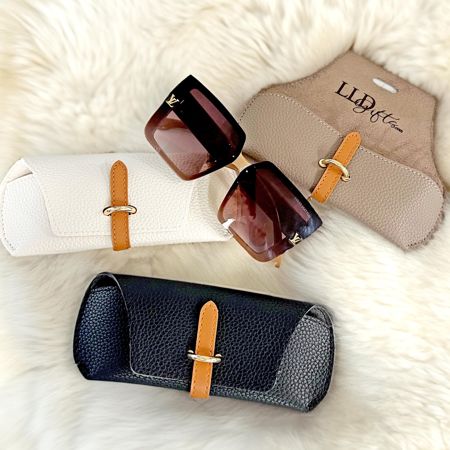 Luxury Sunglasses Holder Custom Logo Case Party Favor Leather Pouch Designer Gift Event Accessory Corporate Giveaway Elegant Keepsake