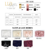 the satin and lace robes are available in different colors