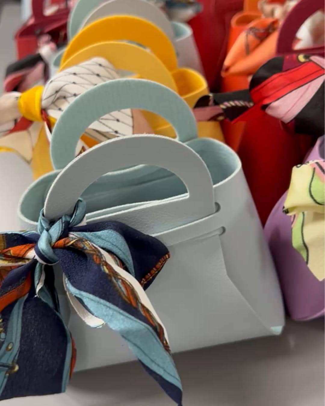 Personalized Wedding Gift Custom Logo Favor Bag Bridesmaid Thank You Collection Silk Scarf Bundle Set Premium Faux Leather Construction Multiple Color Options Beautiful Keepsake Package Wedding Party Essential Elegant Design Details