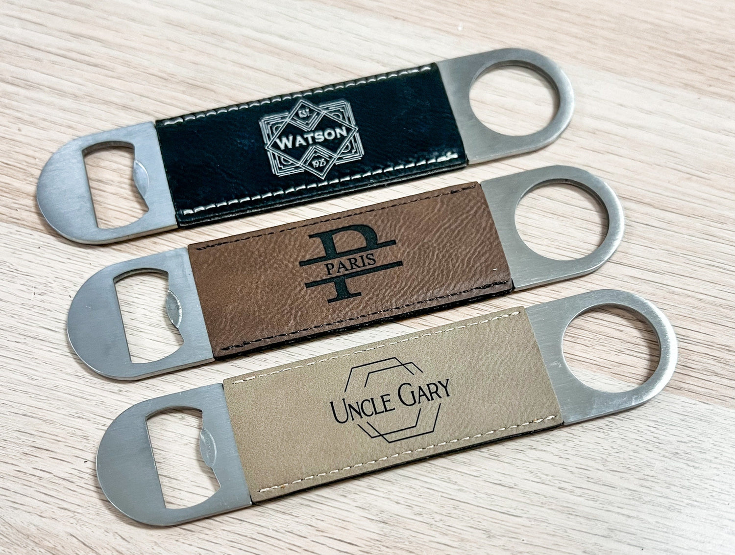 Personalized Bottle Opener  Leather