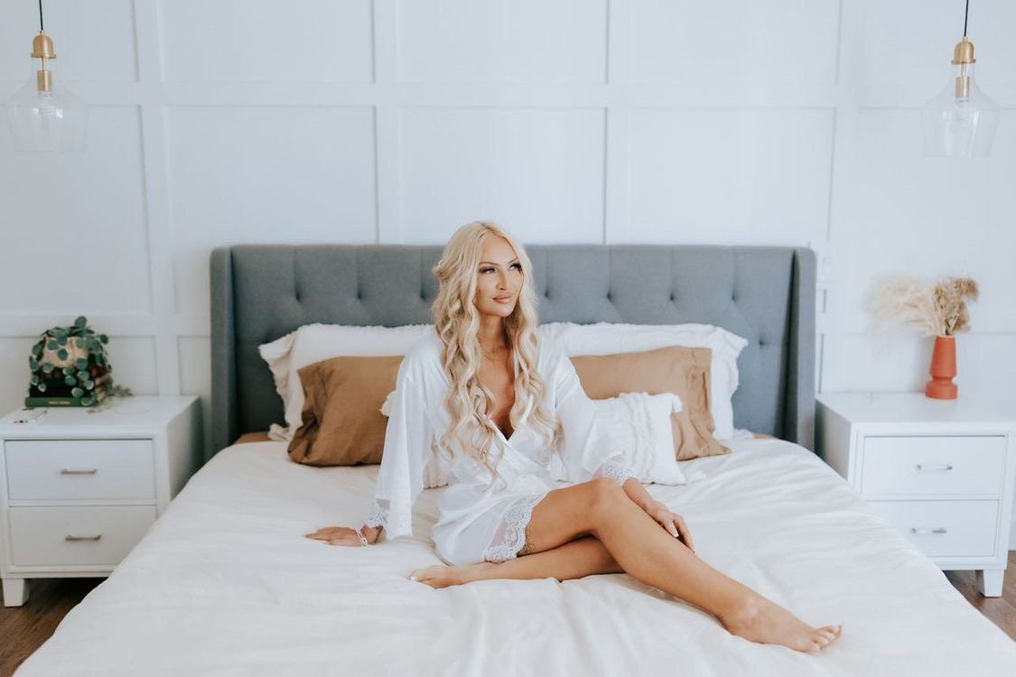 Bride Robe - Bridesmaid Robes - Bridal Robe - Silk Satin & Lace Robe - Bride Gift - Bridesmaid Gift - 10% off BULK ORDERS