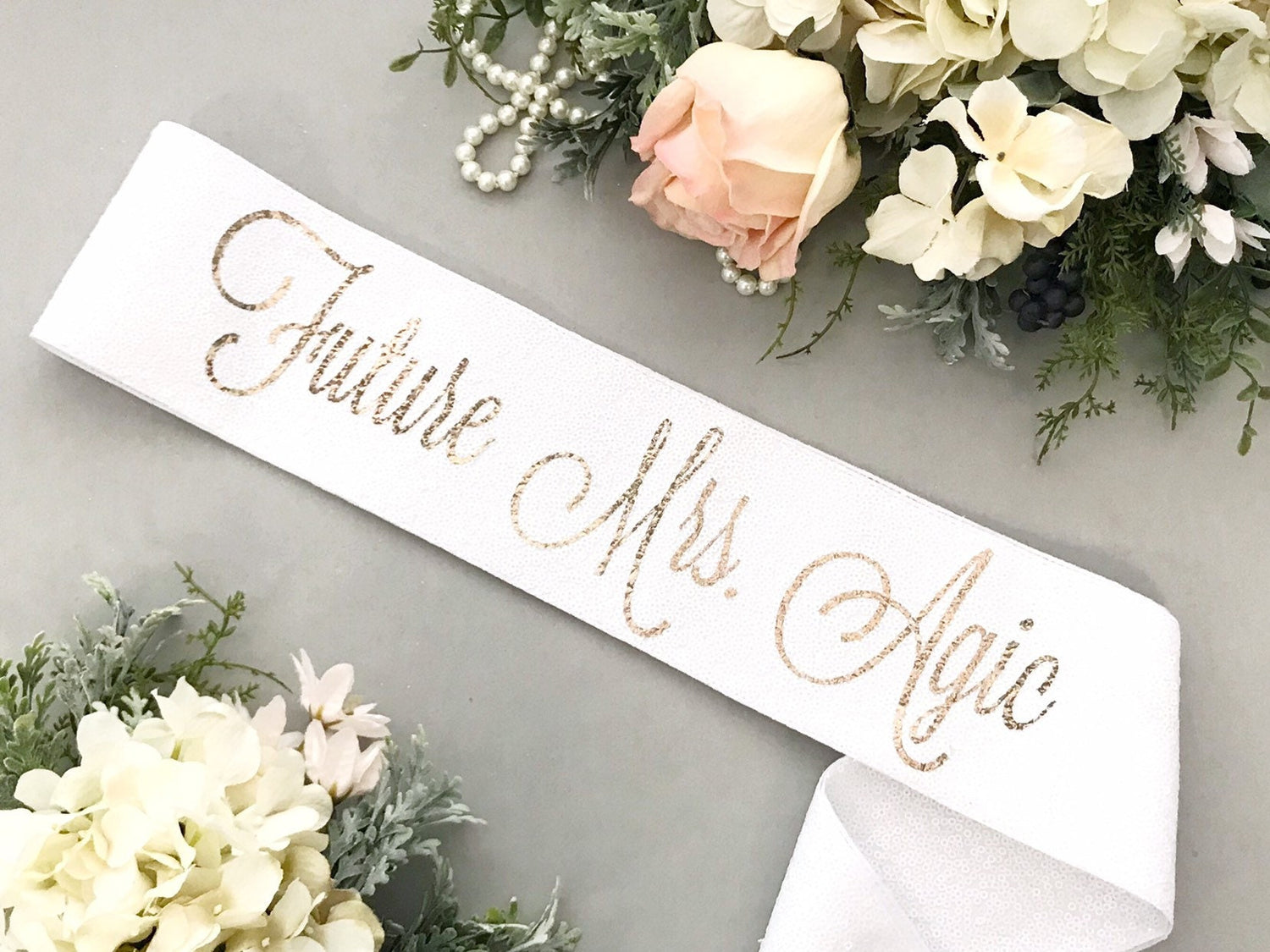 Bride Sash, Personalized Bachelorette Sash, Future Mrs Sash, Bride to Be Sash, Sequin Bridal Sash, Bachelorette Party