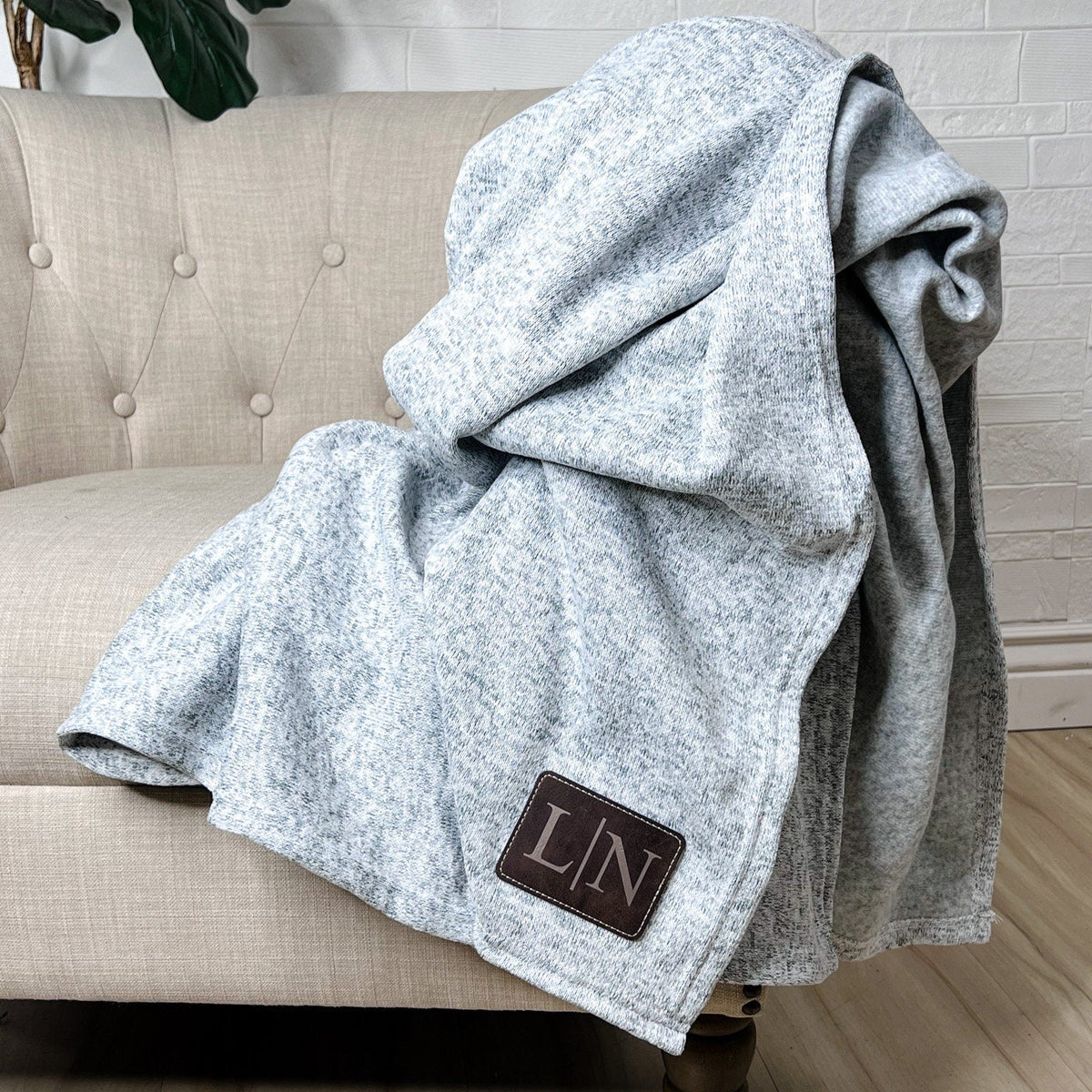 Sweater Fleece Personalized Blanket - Monogrammed Throw - Blanket with Name - Cotton Anniversary - Corporate Gift - Personalized Gift