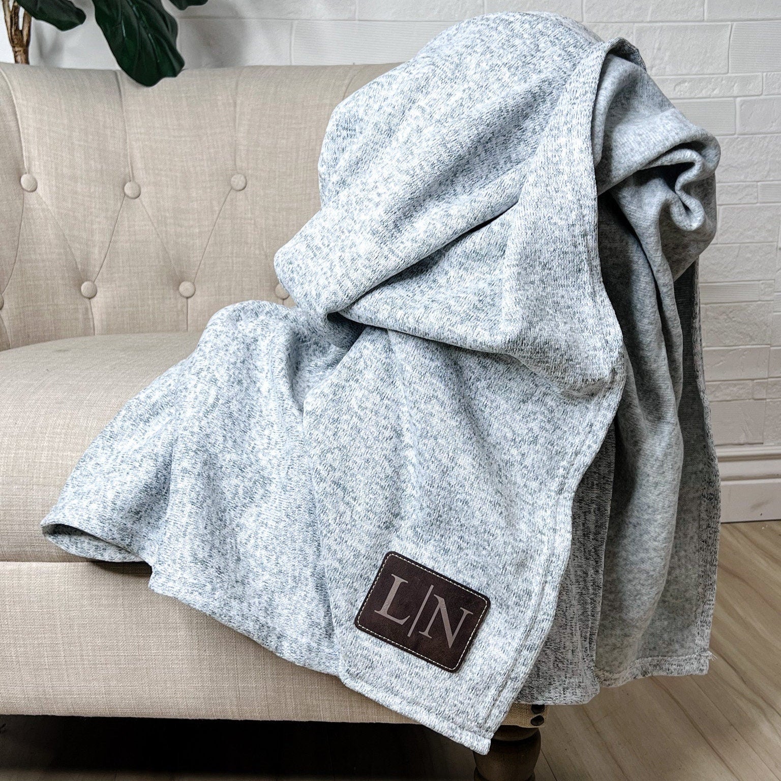 Sweater Fleece Personalized Blanket - Monogrammed Throw - Blanket with Name - Cotton Anniversary - Corporate Gift - Personalized Gift