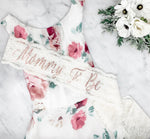 lace mommy to be sash, lace sash, baby shower, it&