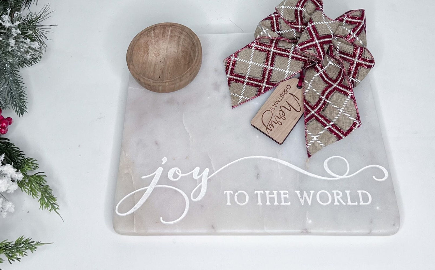 Personalized Marble Charcuterie Board with Sunken Condiment Bowls - Ideal Holiday Gift