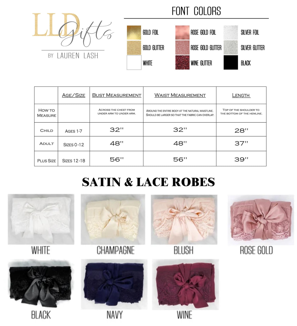 the satin and lace robes are available in different colors