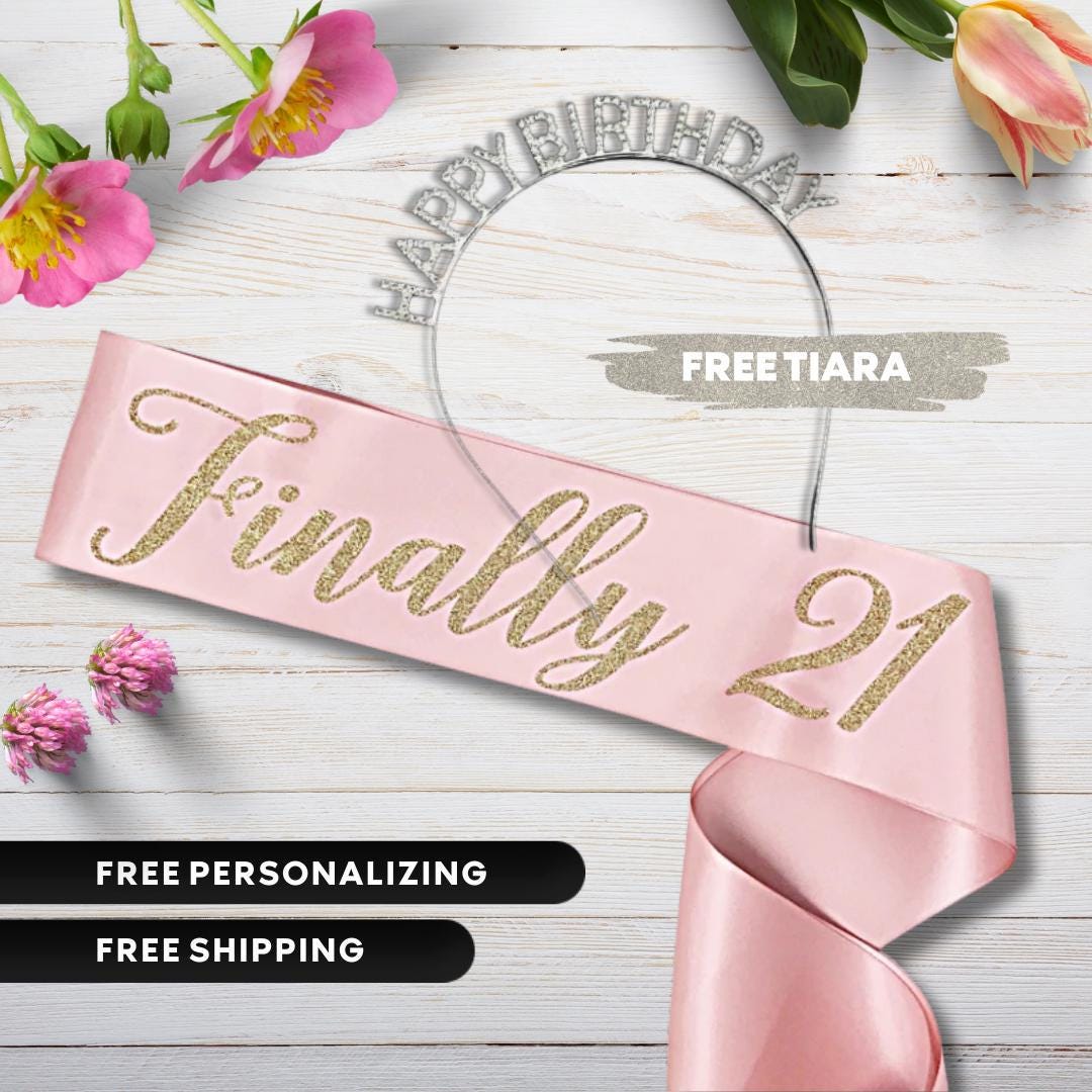 Personalized 21st Birthday Satin Sash: Custom Name, Keepsake Gift