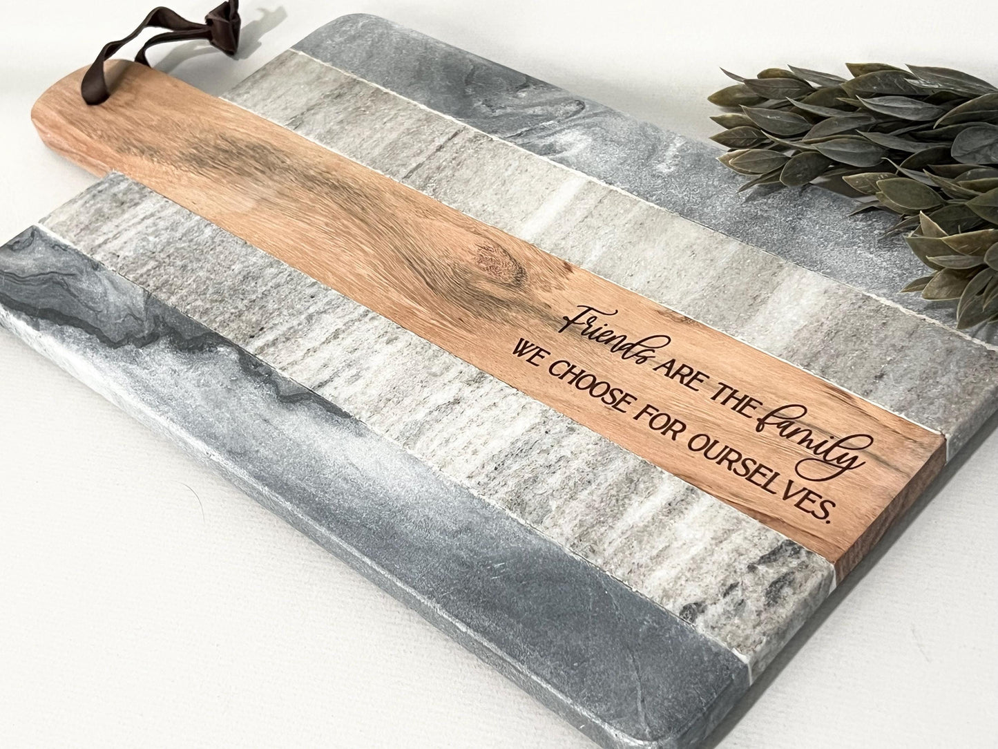Personalized Marble & Wood Charcuterie Board  Multicolor