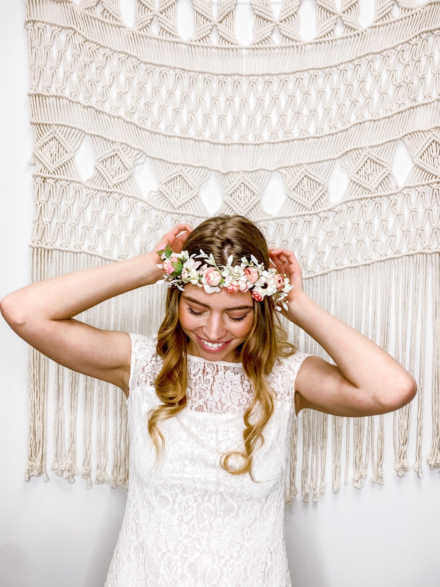 gifts for mom, gifts for her, hair accessories, flower girl dress, baby shower gift, flower crown,
artificial flowers, wedding accessories, bridal headpiece, birthday crown, wedding headband, boho bridal crown, first communion
