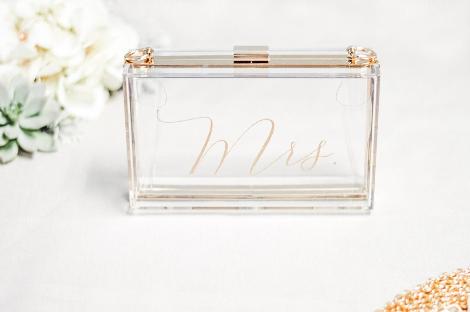 Custom Acrylic Wedding Clutch: Bride to Be Gift, Personalized Bridal Purse