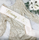 satin mommy to be sash, satin sash, baby shower, it&