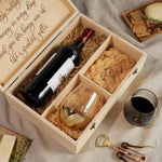Personalized Wedding Gift Custom Wine Box Set Natural Wood Construction Luxury Storage Case Gold Stemless Glass Collection Anniversary Present Package Special Occasion Display Wooden Keepsake Container Custom Name Engraving Option Beautiful