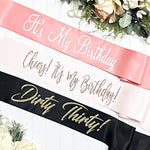 satin birthday sash rose gold satin birthday sash birthday banner 21st birthday sash 30th birthday