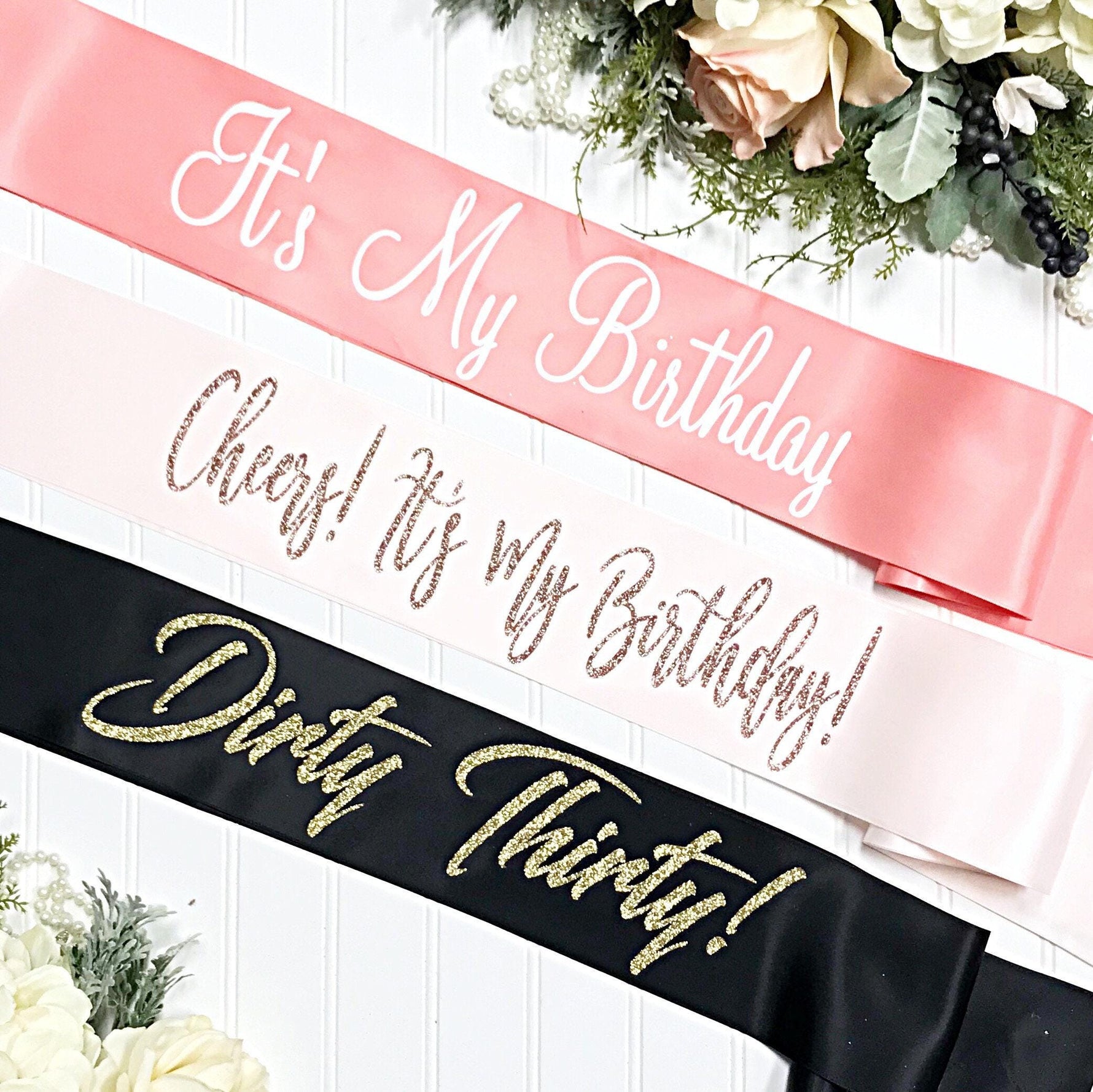 satin birthday sash rose gold satin birthday sash birthday banner 21st birthday sash 30th birthday