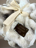 Luxury Bedroom Throw Custom Monogram Details White Fur Blanket Wedding Gift Collection Personalized Initial Design Premium Plush Material Home Decor Essential Anniversary Present Beautiful Bridal Gift Elegant Custom Details Comfort Layer