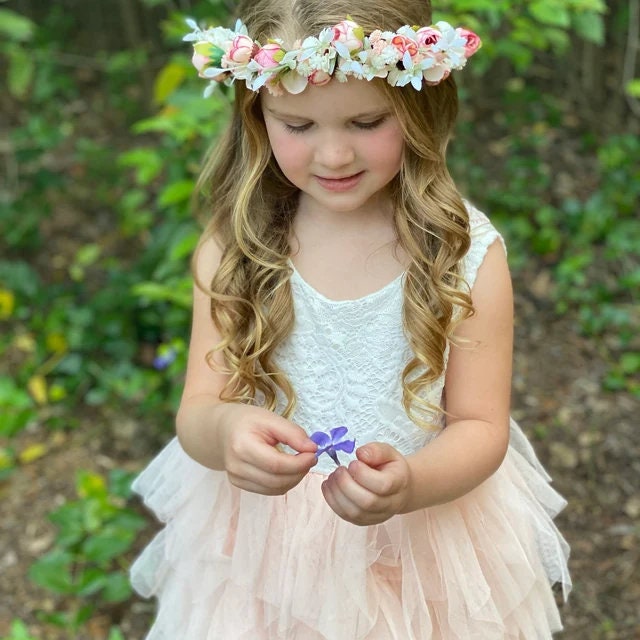 gifts for mom, gifts for her, hair accessories, flower girl dress, baby shower gift, flower crown,
artificial flowers, wedding accessories, bridal headpiece, birthday crown, wedding headband, boho bridal crown, first communion