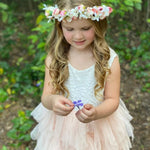 gifts for mom, gifts for her, hair accessories, flower girl dress, baby shower gift, flower crown,
artificial flowers, wedding accessories, bridal headpiece, birthday crown, wedding headband, boho bridal crown, first communion