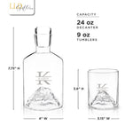 Handmade Crystal Set Premium Whiskey Decanter Mountain Design Collection Custom Engraving Details Perfect Wedding Gift Bar Accessories Essential Luxury Display Piece Crystal Tumblers Unique Barware Collection Premium Quality Handcrafted