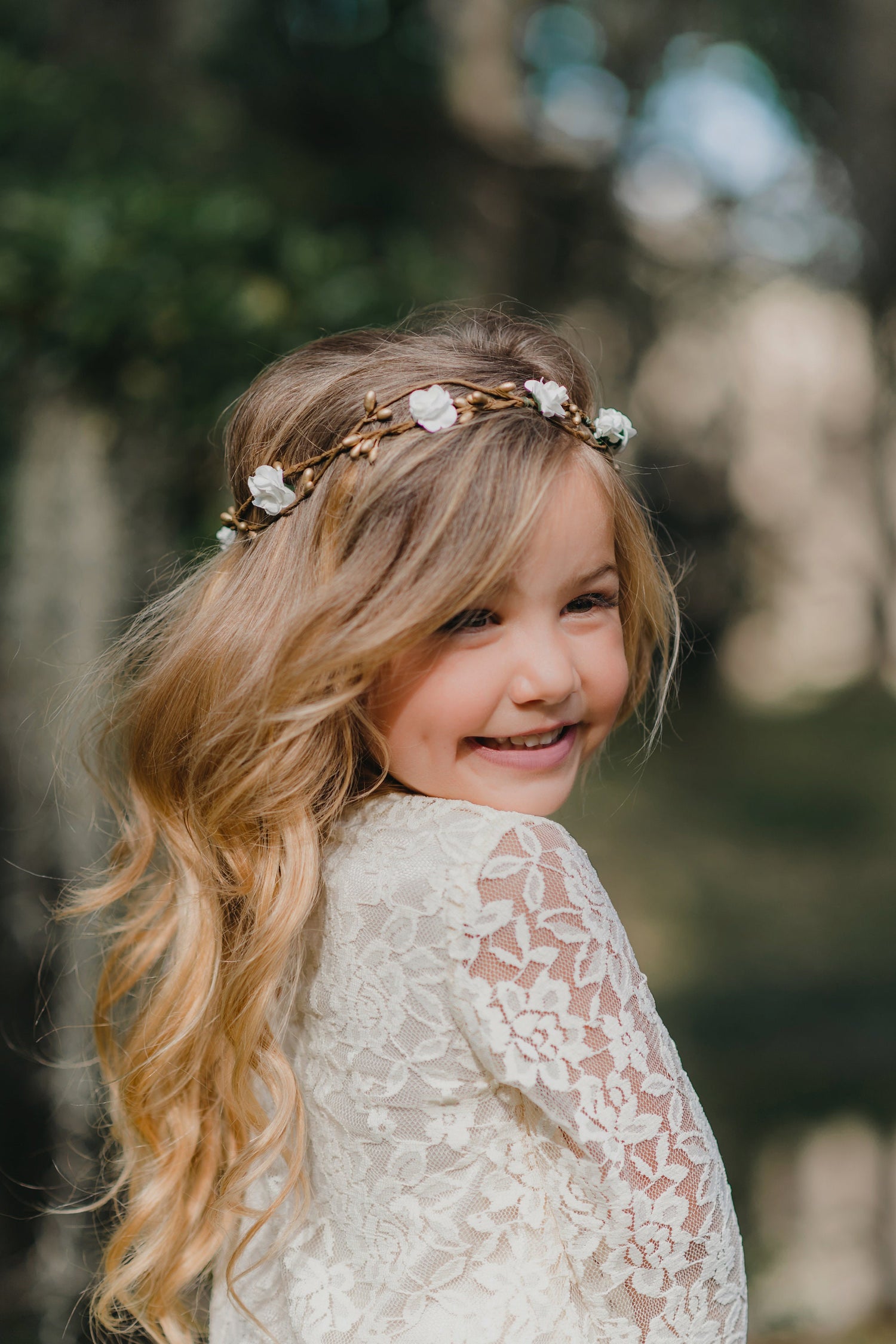 Handmade Flower Crown Wedding Accessory Pink Gold Floral Halo Bridal Headpiece Natural Branch Design Paper Flower Collection Adjustable Tie Closure Adult Size Boho Wedding Style Special Occasion Hair Piece Beautiful Bridesmaid Crown