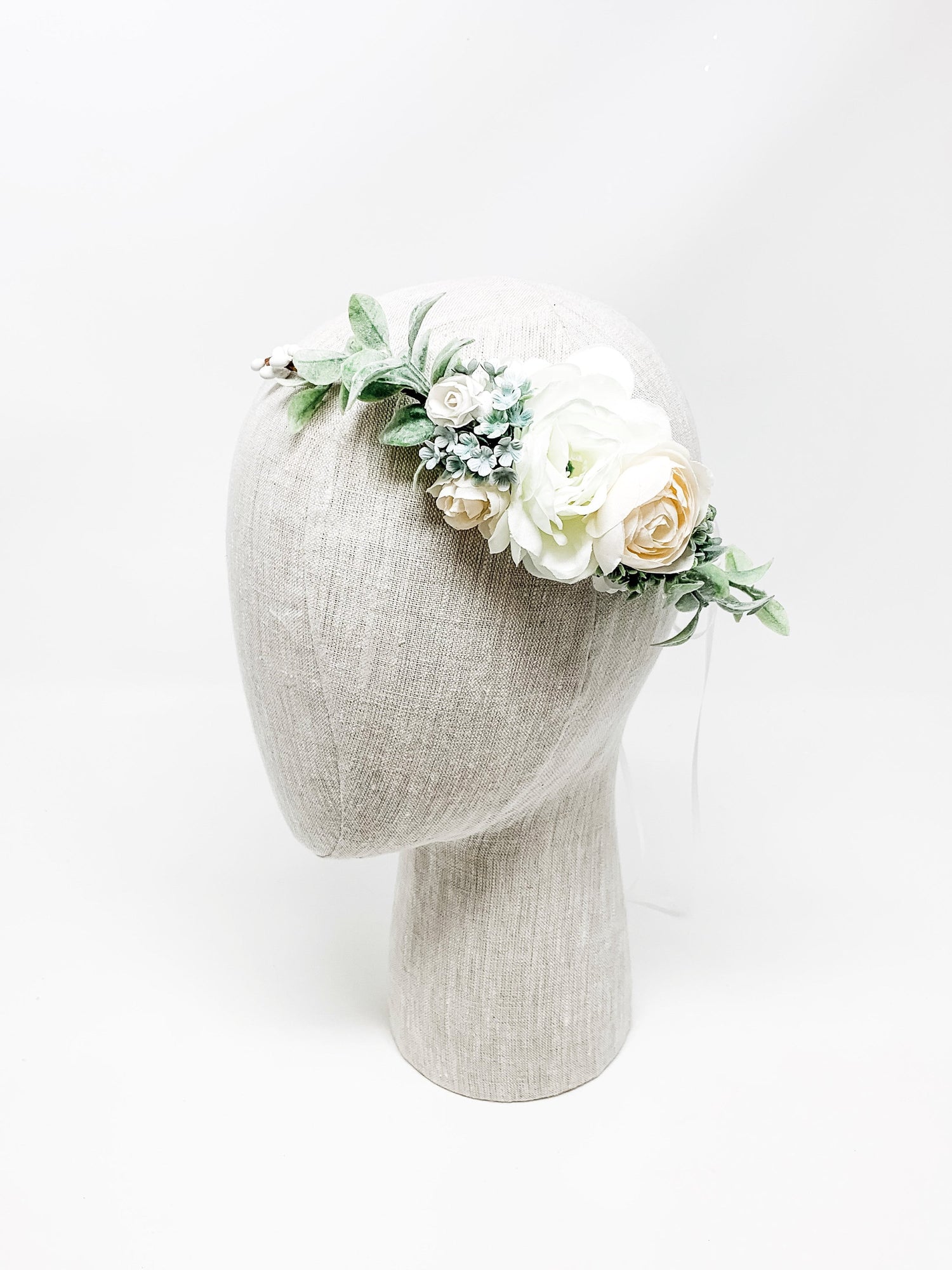 Rustic Floral Wedding Crown: Boho Flower Girl Headpiece