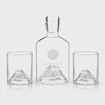 Handmade Crystal Set Premium Whiskey Decanter Mountain Design Collection Custom Engraving Details Perfect Wedding Gift Bar Accessories Essential Luxury Display Piece Crystal Tumblers Unique Barware Collection Premium Quality Handcrafted