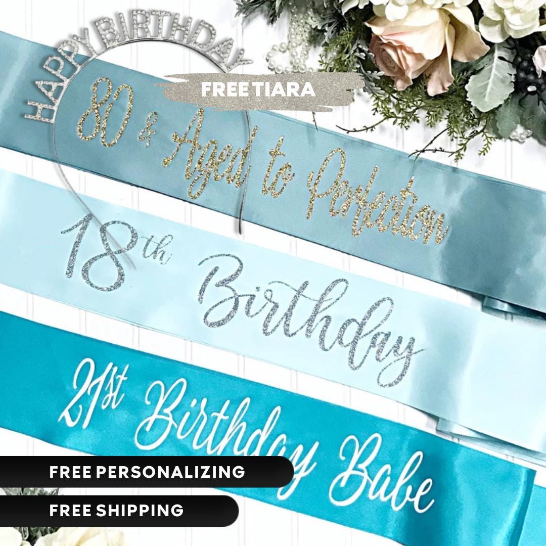 Birthday Babe Sash – Personalized Satin Sash, Custom Name & Age, 18th 21st 30th Birthday Party Gift for Her
