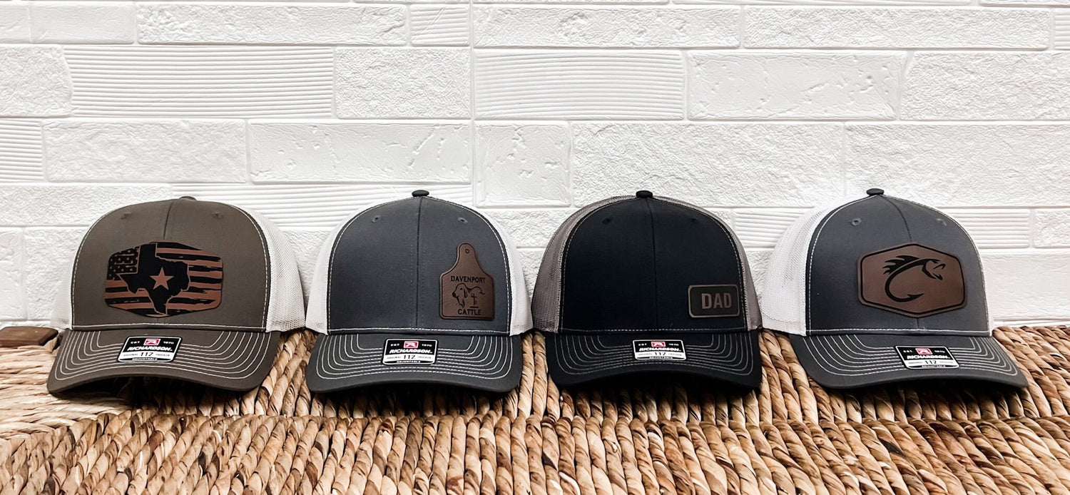 Custom Trucker Hats  Leather Patch