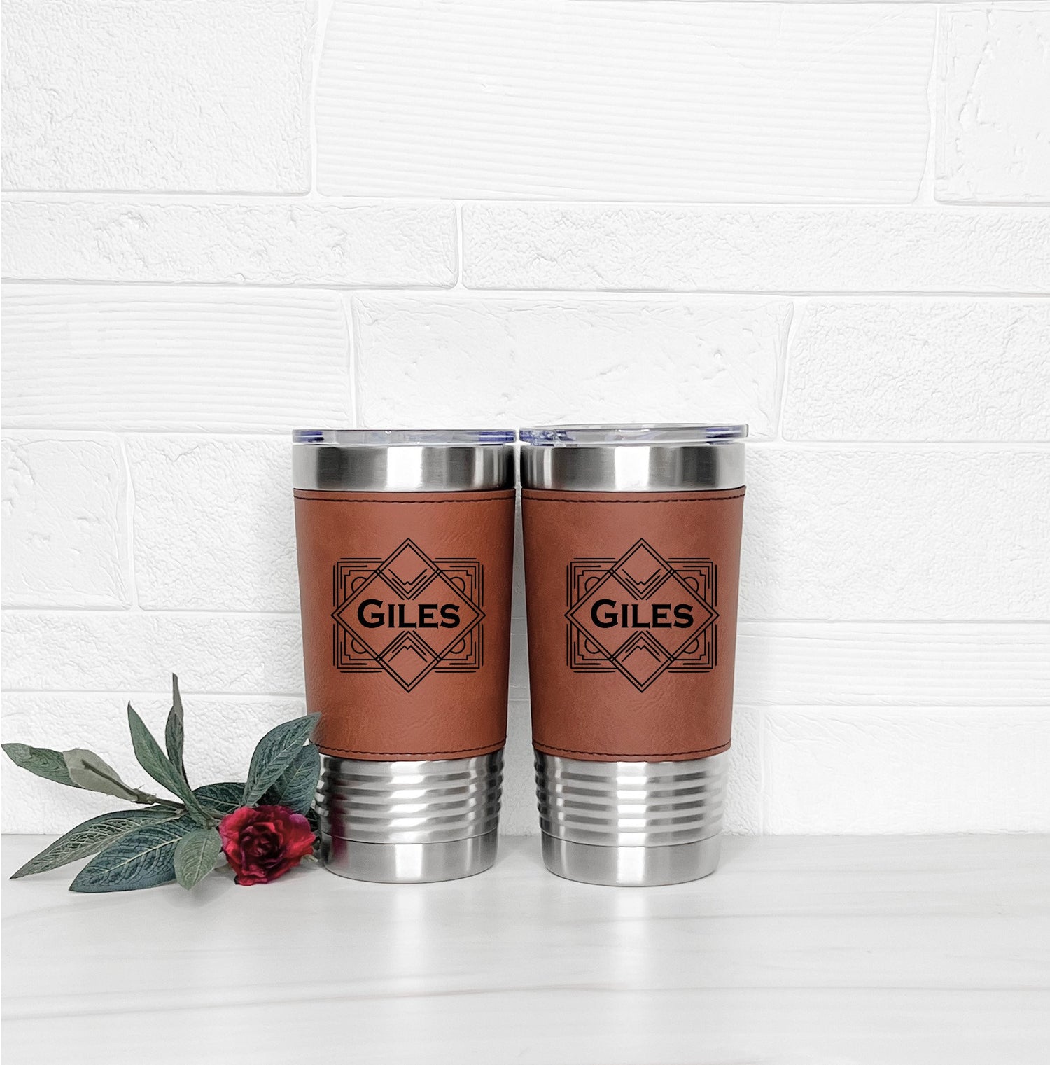 Custom Leather Tumbler