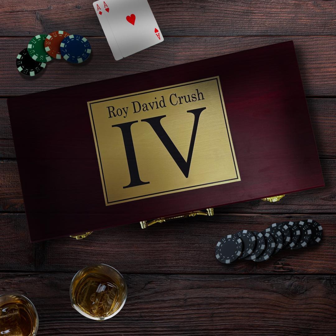 Groomsmen Gift Poker Set Wedding Party Favor Custom Playing Cards Premium Chip Collection Leather Case Bundle Personalized Game Set Engraved Design Option Perfect Bachelor Gift Complete Gaming Collection Special Occasion Present