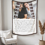 Personalized pregnancy announcement photo blanket featuring a custom-printed image to celebrate your special moment. Soft woven cotton fabric makes this blanket a perfect keepsake for expecting parents, an emotional angel baby memorial, or a unique gift for moms-to-be. Ideal for baby showers, gender reveal parties, or as a heartfelt tribute, this custom photo throw adds warmth and sentiment to any home decor, making it a cherished memory and a thoughtful gift.